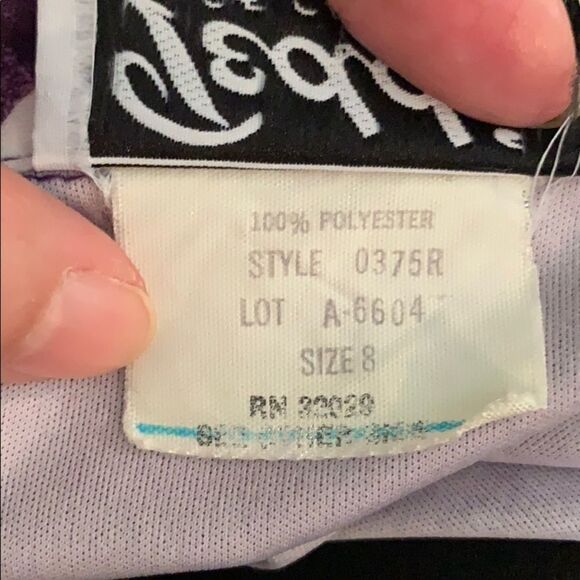 Vtg 70s/80s Teddi purple & white polyester shirt - Picture 8 of 8
